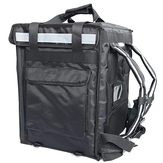 PK-65Abl:10-12 Pizza Delivery backpack Bag 16 L x 12 W x 18 H Open from Top and Side. Insulated Food Delivery Box Insulated Cabinet for Catering Restaurant Delivery Bike Drivers