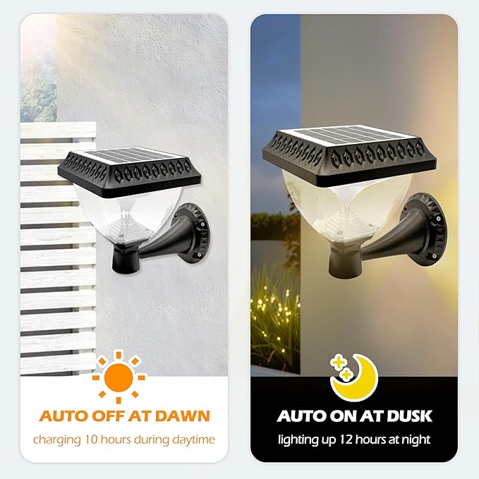 2-Pack Solar Outdoor Waterproof Lights - Remote Control Timer and RGB Color Changing Solar Wall Lights Suitable for Patios Terraces Decorative and Festive Lighting