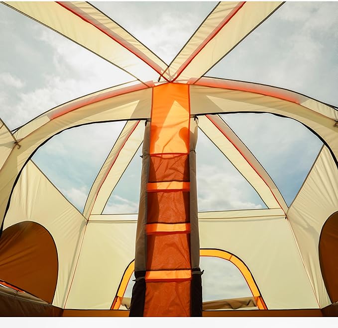 KTT Extra Large Tent 8-10-12 PersonFamily Cabin Tents2 Rooms3 Doors and 3 Windows with MeshStraight WallWaterproofDouble LayerBig Tents for OutdoorPicnicCampingFamily Gathering
