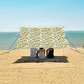 ALAZA Lemon Leaf Beach Tent Sun Shelter UPF50+ Protection Beach Shade Canopy w/ 4 Sandbags for Outdoor Camping Fishing Backyard Fun Picnic 10x9 ft