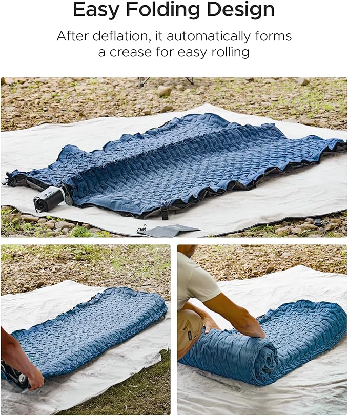 Acacia 4 Thick Self Inflating Sleeping Pad with Foam Innovative Y-Shaped Telescopic Structure Ultraportable Camping Air Mattress with Pump Sack Easy Roll Up Sleep Bed for Travel Tent Car