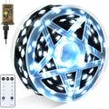 Joiedomi 600 LED Christmas Lights Outdoor198 FT Cool White Christmas Tree Lights with 8 Modes Timer PVC Green Wire String Lights with Reel for Indoor Outdoor Holiday Xmas Eve Night Decorations
