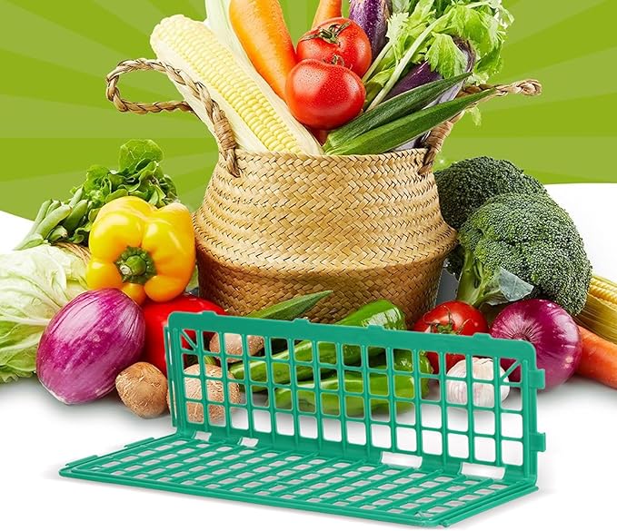 LOGOFUN 6pcs Plastic Shelf Rail Guardrail for Supermarket Produce Display with Green Divider