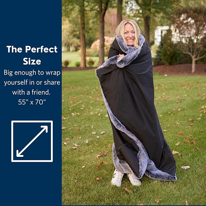 Pretty Rugged Faux Fur Luxe Customizable Original Blanket Waterproof and Reversible Machine Washable Fuzzy Throw Silver Mink