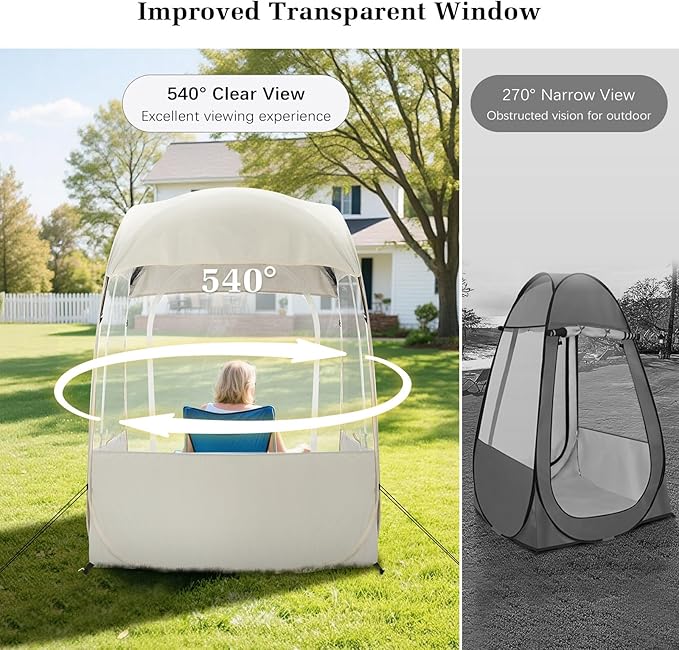 Sports Tent Portable &amp Foldable Pop Up Tents Shelter with Carry Bag Instant Weather Proof Clear View Bubble Tent for Fishing Camping Watching Sports Events