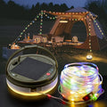 Solar Camping String Lights 4 in 1 Camping String Lights Outdoor(39.4ft) with 8 Lighting Modes Solar Powered and USB Rechargeable Light with Remote Control for Camping Yard and Hiking