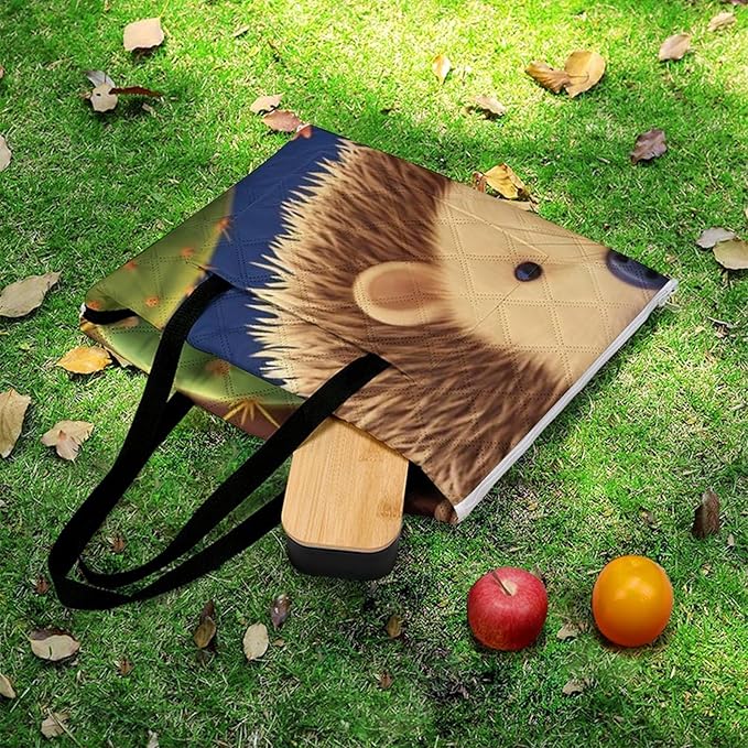 Zipper Hedgehog Cactus Style Picnic Mat Suitable for Travel Camping Park Or Home Use