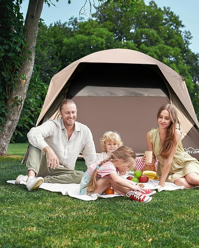 4/6 Person Blackout Camping Tent Easy Setup Waterproof Family Dome Tent for Camping with Rainfly Portable Double Layer Large Family Tent for Outdoor Camping&ampHiking