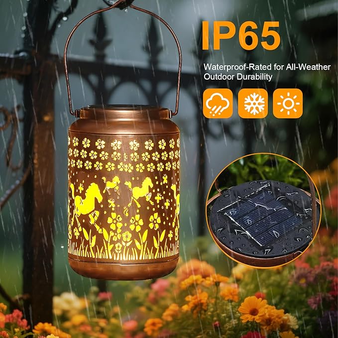 Horse Solar Lantern Outdoor Horse Decor Garden Decor Waterproof Light Hanging Solar Lights Yard Decor Christmas Gifts Gifts for Women Gifts for Mom Gifts for Grandma Horse Gifts