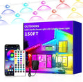 150ft permanent outdoor light RGB outdoor eave lights with APP &amp Remote ControlMusic synchronisation IP67 waterproof LED eave lightsuitable for party dailyChristmasrooftopgardenpatio