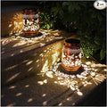 2 Pack Solar Butterfly Lanterns Outdoor Hanging Decor LanternWaterproof Hollow Out Retro Metal Decorative Garden LightGraceful Decoration for PatioYardLandscapeFestival