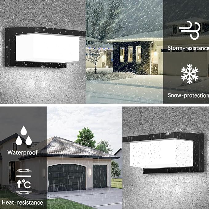 Modern Led Outdoor Wall Lights for House 18W Porch Light Fixture 3000K 4000K 5000K CCT Selectable Waterproof IP65 Exterior Lighting for GarageFront Door