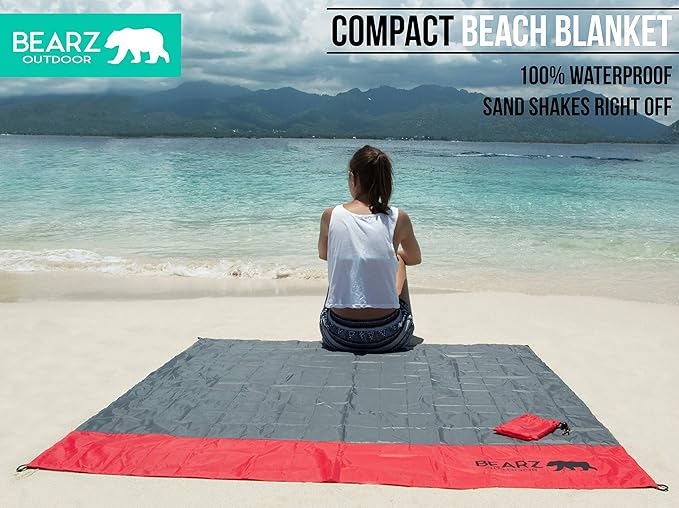 Pocket Blanket - Beach Blanket Waterproof Sandproof Picnic Blankets Waterproof Foldable Lightweight &amp Compact for Hiking Camping Travel Festival Accessories