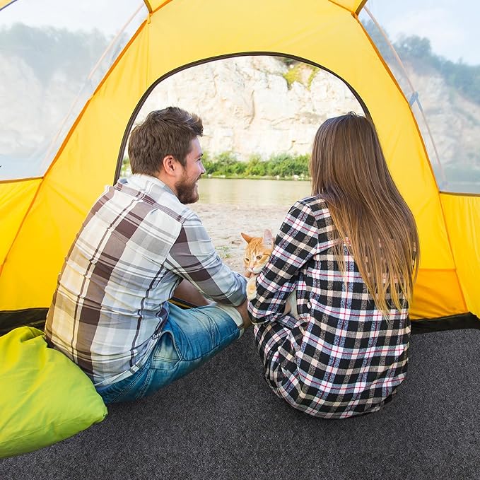 Camping Tent Carpet Mat 6.5x5 Ft Waterproof Rug Liner - Portable Under Tent Mat to Keep Floor Dry Blanket Moisture Barrier for Camping Gear Outdoor Picnic Supplies