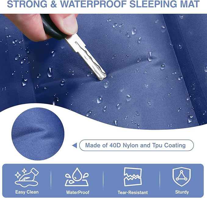 Sleeping Pad for Camping 5 Extra-Thick Camping Mat with Pillow Built-in Foot Pump Ultralight Inflatable Sleeping Mat for Camping Backpacking Hiking Camp Tent