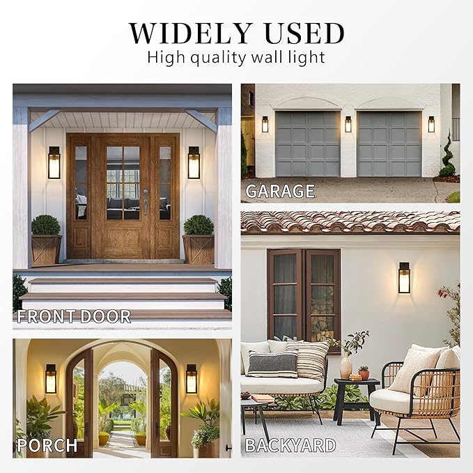 Outdoor Wall Light Fixtures Anti-Rust Porch Lights Outdoor Waterproof Exterior Lighting Fixtures Wall Lantern for Patio Front Door Garage
