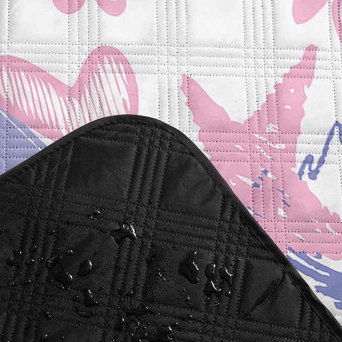 Outdoor Picnic BlanketPortable Sandproof Waterproof Picnic MatPink Purple Graffiti Printed Camping Beach Mat for Sand and Wet Grass Hiking (Pink Purple Graffiti S)