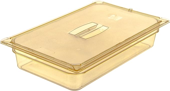 Carlisle FoodService Products 10410U13 High Heat Universal Handled Lid 20.75 x 12.88 x 0.88 Amber For TopNotch Full Size Food Pans (Case of 6)