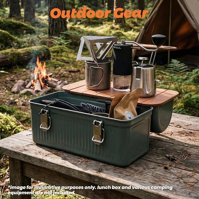 Wooden Table Compatible with Lunch Box 10qt Portable Outdoor Camping Picnicking Cafe Kit Accessories Mini Folding Meal Tables (7.3 x 13.6 x 0.4 Inch) Not Included Lunchbox