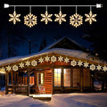 Snowflake Christmas String Lights with 6 Drops - 9ft 100 Mini Bulb Icicle Lights with Hooks Plug-in Connectable Hanging Lights for Christmas Home Indoor Outdoor Party Wedding Holiday Décor (1 Pack)