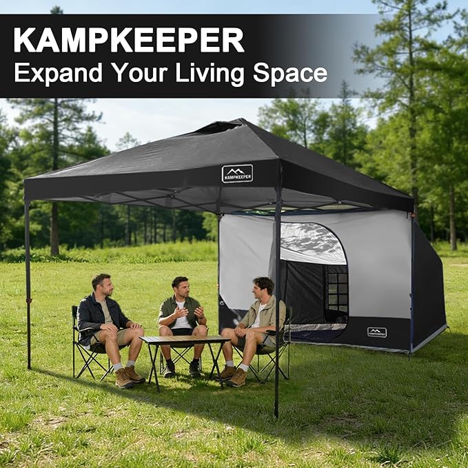 KAMPKEEPER 2 Person Canopy Side Tent Camping Tent for 10x10 Canopies Easy Up Cube Tents Gazebo Room with Mesh Window for Camping Storage Events(Canopy Not Included)