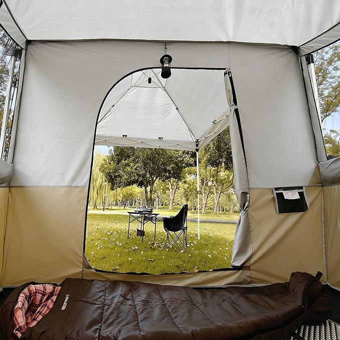 REDCAMP Canopy Camping Tent for Pop Up Canopy Tent Inner Tent Converts Straight Leg 10'x10' or 10'x20' Canopy into Camping Tent Fits 4-6 Person(Frame/Shelter NOT Included)