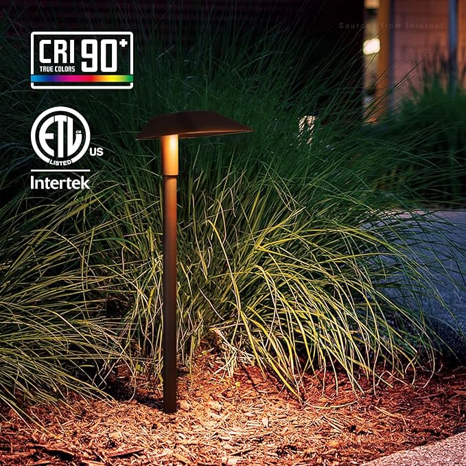 LEONLITE 12-Pack 5CCT Anti-Glare Low Voltage Pathway Lights 5W Wired LED Landscape Path Lights Aluminum IP65 Outdoor Landscape Lighting for Walkway Yard 1800K/2700K/3000K/4000K/5000K ETL