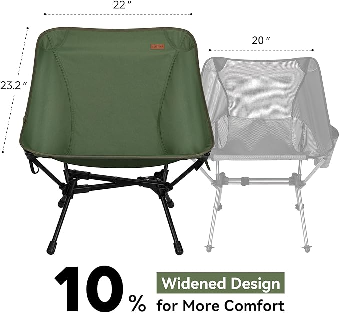 TOBTOS 2 Pack Ultralight Camping Chair Portable Folding Backpacking Chair Compact Camping Chair with Carry Bag for Outdoor Camp Hiking Backpack Beach Travel (Green)