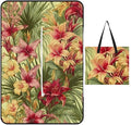 Zipper Tropical Palm Flower Style Picnic Mat Suitable for Travel Camping Park Or Home Use