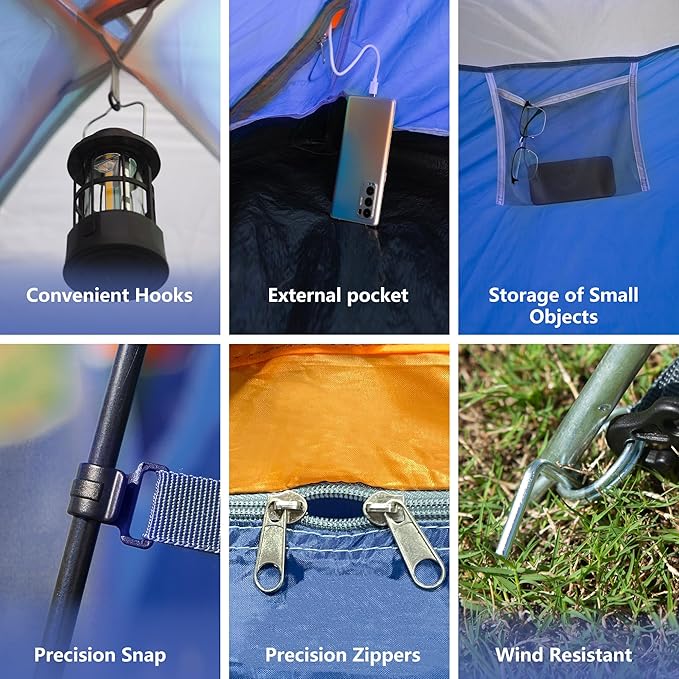 2-12 Person Tents for Camping Waterproof Backpack Double Layer Tents Perfect Picnics Fishing and Backyard Camping