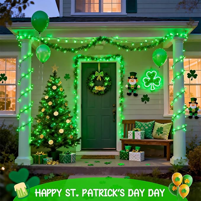 JMEXSUSS 2 Pack Solar String Lights Outdoor Waterproof Total 400 LED 151FT Solar Christmas Lights Outdoor 8 Modes Christmas Light for Outside Patio Yard Tree Decorations Green
