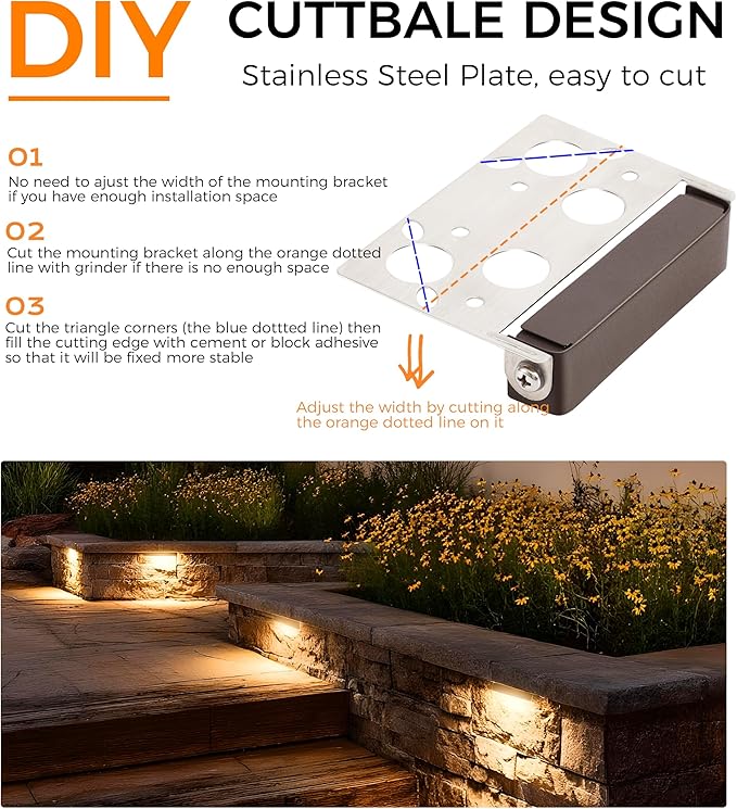 CLOUDY BAY [6 Pack] 4 Inch 12V-15 VAC/DC Low Voltage Hardscape Lighting Paver LightRetaining Wall Lights OutdoorIP65 Waterproof 3W 2700K Soft WhiteFrost Lens Deck Step Light