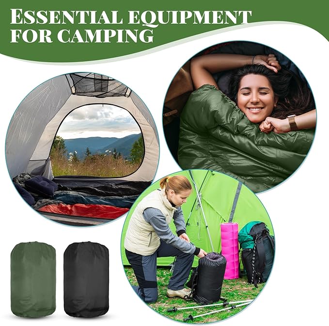 Macarrie 10 Pcs Bulk Sleeping Bags for Homeless Donation Shelter Adults 0 Degree Waterproof Sleeping Bags with Compression Sack for Cold Weather Emergency Hiking Camping Warm