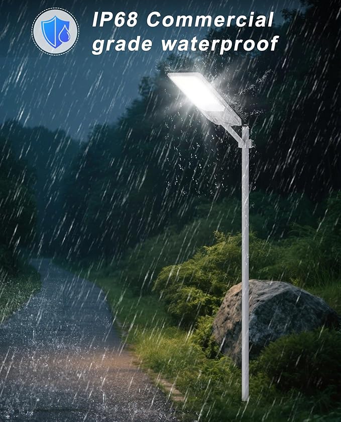JAYNLT X-10000W Solar Street Lights6500K Commercial Parking Lot Light Dusk to Dawn Dusk to DawnIP68 Waterproof Flood Security Street Lights Motion Sensor for Parking LotRoad