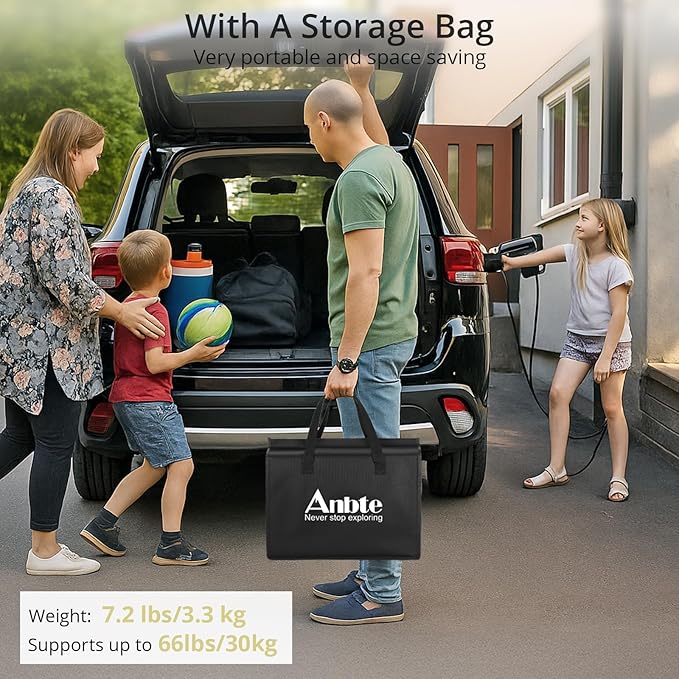 Anbte 3ft Camping Table Foldable with Storage Net and Bag 3 Adjustable Heights High 27.5 Aluminum Camping Table Portable for Outdoor Indoor Backyard BBQ Cooking Party Picnic Beach Light Oak Grain