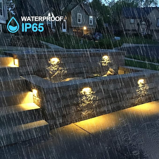 LED Hardscape Light 7 Inch 1.5W Deck Step Paver Wall Garden Pathway Lamp Warm White 2700K 12V Low Voltage AC/DC Outdoor IP65 Waterproof 10 Pack