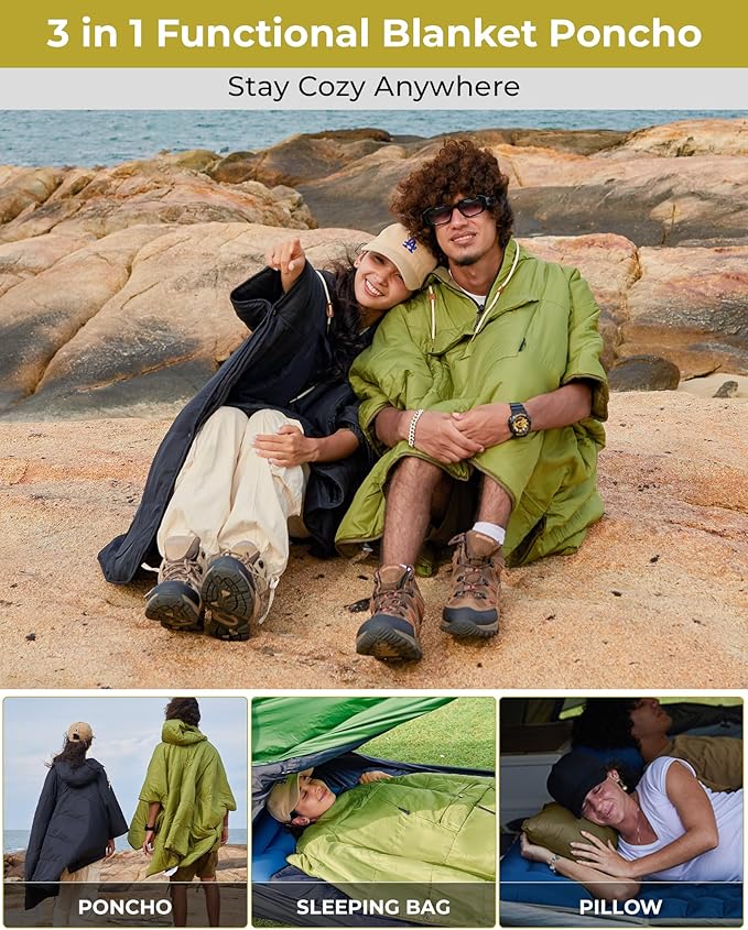 KingCamp Ultralight Camping Blanket Packable Down Alternative Puffy Wearable Blanket