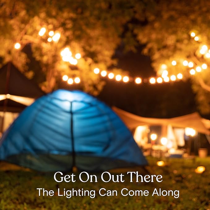 Brightech Ambience Pro USB Powered String Lights - 24 Ft Commercial Grade Waterproof String Lights Outdoor Shatterproof Patio Lights for Camping Christmas Backyard Porch - 1W LED Soft White Light