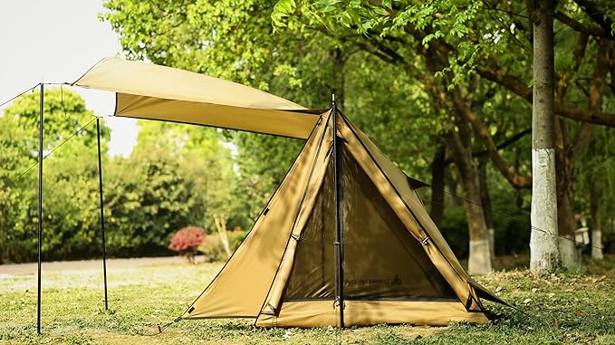 Hot Tent with Stove Jack – 4 Season Waterproof &amp Windproof Shelter for 1–4 People Lightweight for Camping Hiking Hunting &amp Fishing
