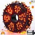 JMEXSUSS 500 LED Orange Christmas Lights Outdoor 173ft Christmas String Lights Plug in Waterproof 8 Modes Orange LED Light for Party House Tree Thanksgiving Xmas Decorations