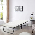 Spring Coil 14” Folding Bed with 3-Inch Luxurious Memory Foam Mattress Strong and Sturdy Metal Frame Portable Guest Bed for Easy Storage 31-Inch White