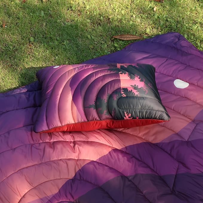 Camping PillowSupportive Compressible Travel Pillow Middle Size Lightweight Camp Pillow with Storage Bag for CampingHikingBackpackingAirplane