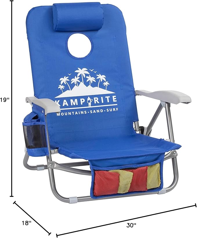 Kamp-Rite Beach Chair Cornhole Combination Game SAC-IT-UP Backpack Beach Chair Beach Camping Tailgating Game Chair Multi Functional 8 positstion