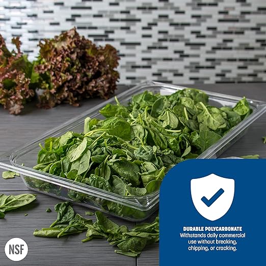 Carlisle FoodService Products Storplus Full-Size Plastic Food Pan for Catering Buffets and Restaurants Polycarbonate 2.5 Inches Deep Clear