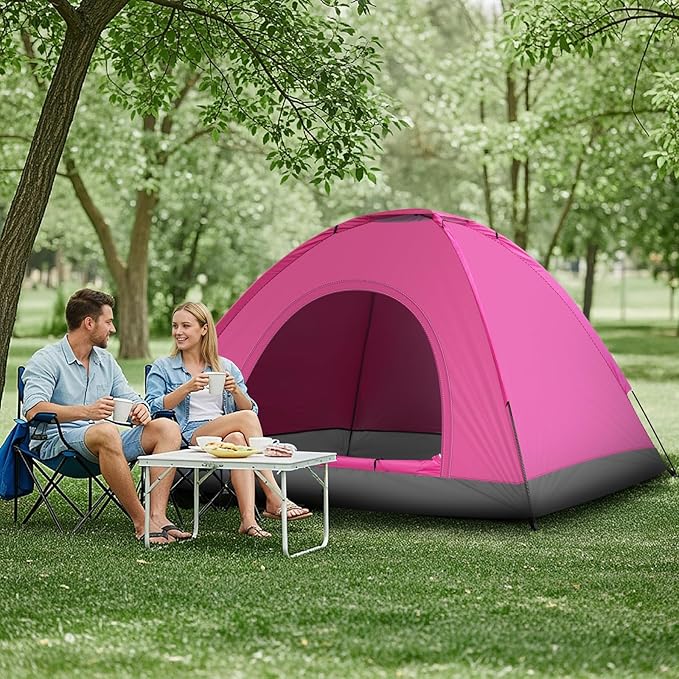 Outvita Camping Tent 4 Person Dome Tents with Rainfly &amp Carrying Bag Waterproof Easy Setup Tent with Mesh Windows for Camping &amp Hiking