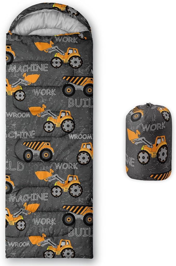Kids Sleeping Bag for Boys GirlsCheckerboard Cat Print-Lightweight Warm Portable Outdoor Indoor-Waterproof Cold Weather Resistant Sleeping Bag for Camping Hiking