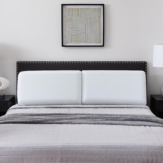 WEEKENDER Gel Memory Foam Pillow - Queen Size - 2-Pack - Medium Firm Feel - Neck &amp Shoulder Support - For Back &amp Side Sleepers - Home Hotel &amp Hospital Essentials