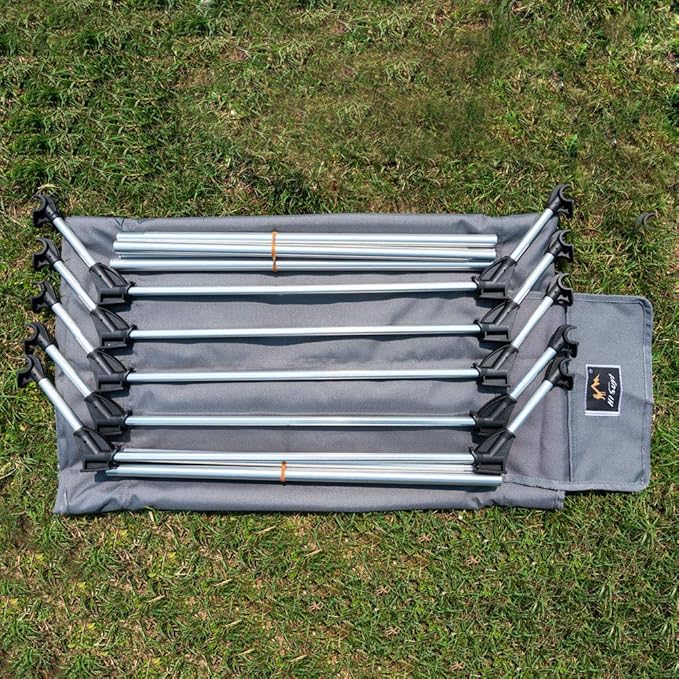 Ultralight Portable Folding Single Camp Tent Cot Bed Aluminium Alloy Metal Frame Heavy Duty Include Storage Bag for Indoor Outdoor Hiking Fishing Hunting Car Travel for Adult or Kids