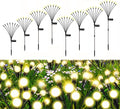 Firefly Lights Solar Outdoor 8 Modes 800mAh Swaying Solar Firefly Garden Lights Stakes Outdoor Waterproof for Outside Yard Patio Plant Christmas Holiday Garden Decor Warm White(8 Pack)