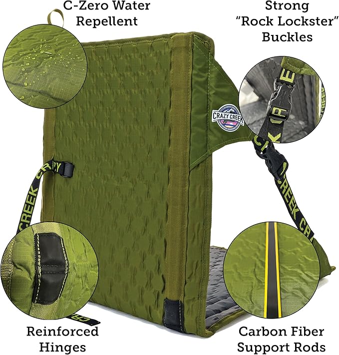 Crazy Creek Olive Hex 2.0 and The New Pack Table